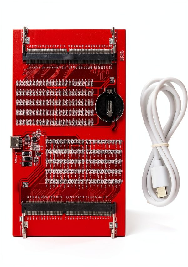 WALFRONT DDR5 DDR4 Memory Tester Red Rectangular PCB 7.87x4.33in-0