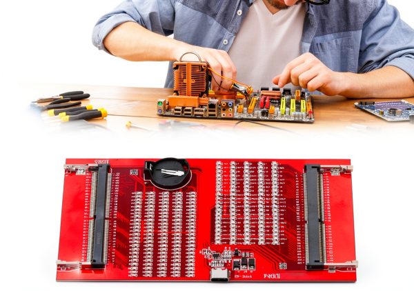 WALFRONT DDR5 DDR4 Memory Tester Red Rectangular PCB 7.87x4.33in-4